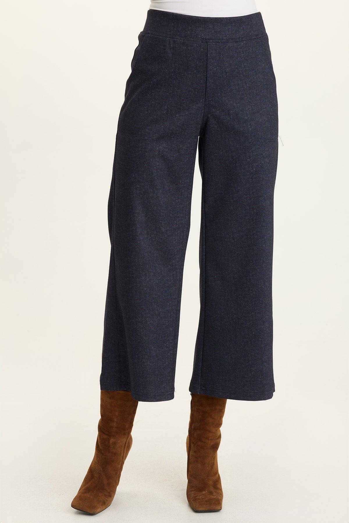 Isidro Ponte Wide-Leg Crop Pant