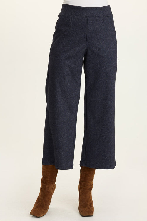 Isidro Ponte Wide-Leg Crop Pant