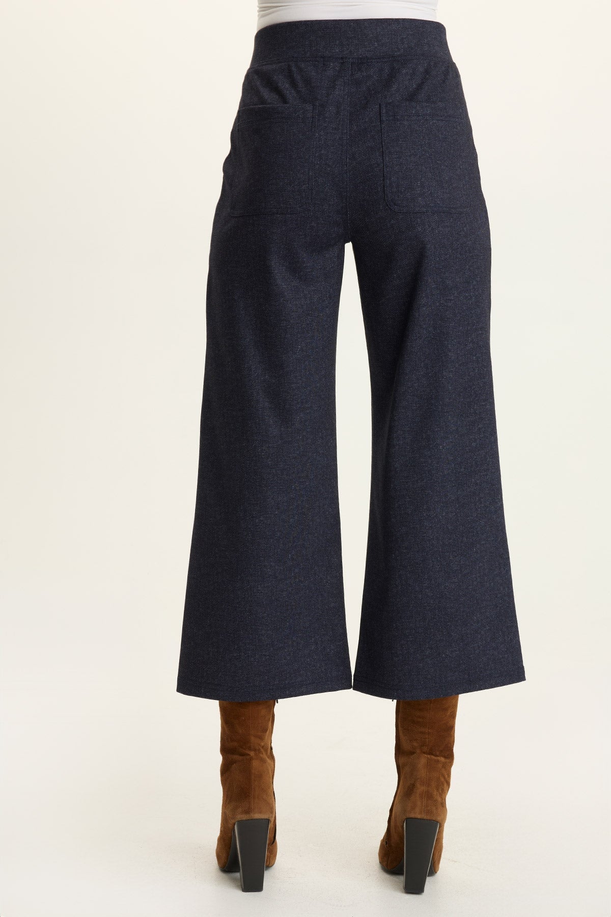 Isidro Ponte Wide-Leg Crop Pant
