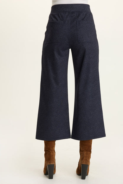 Isidro Ponte Wide-Leg Crop Pant