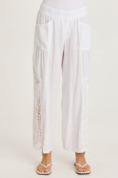 Astro Linen/Crochet Pull-On Pant