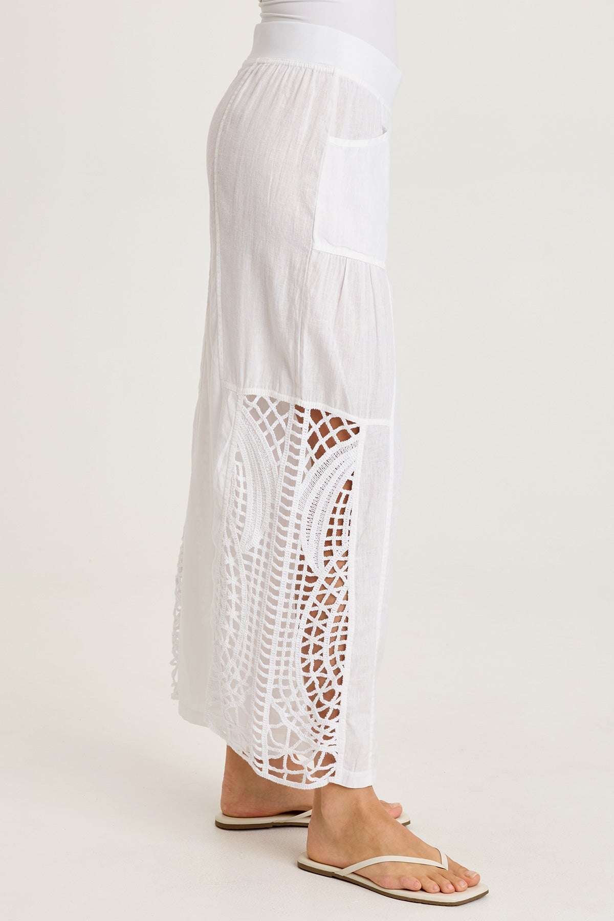 Astro Linen/Crochet Pull-On Pant