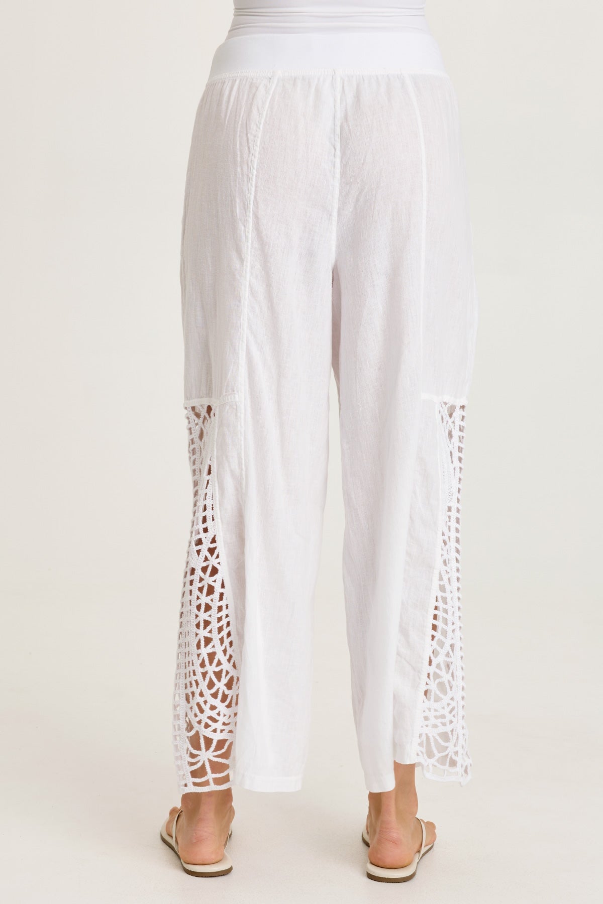 Astro Linen/Crochet Pull-On Pant