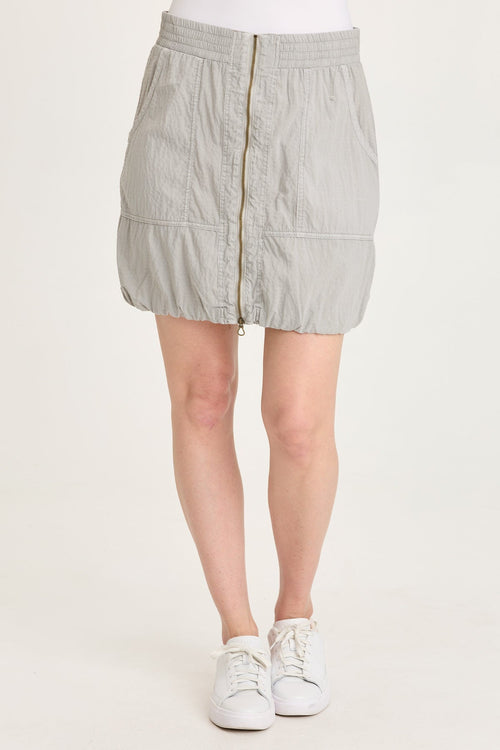 Corwyn Textured Zip-Front Mini Skirt