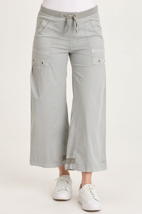 Roel Poplin/Mesh Gaucho Crop