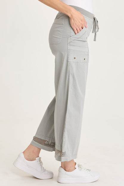 Roel Poplin/Mesh Gaucho Crop