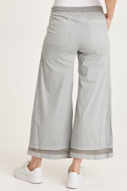 Roel Poplin/Mesh Gaucho Crop