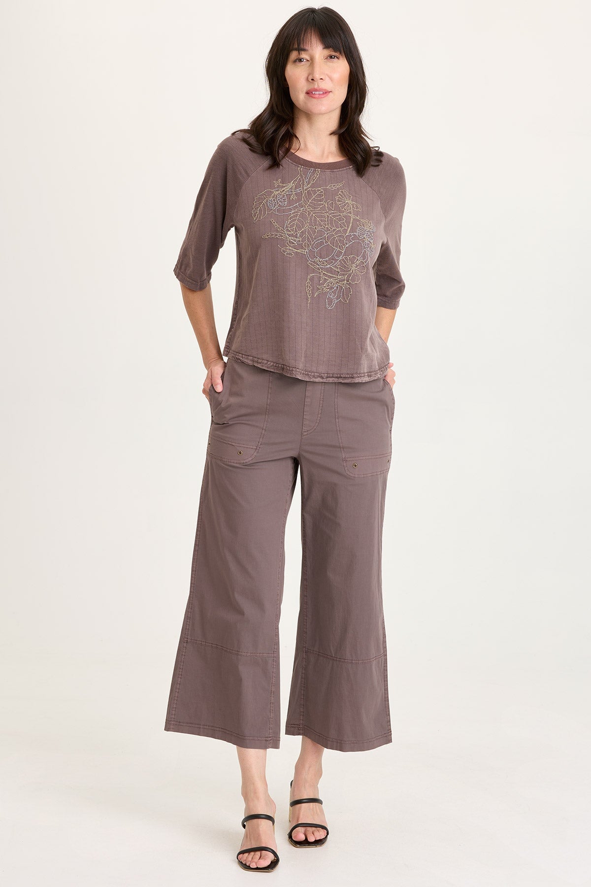 Artus Poplin Smocked Waist Crop