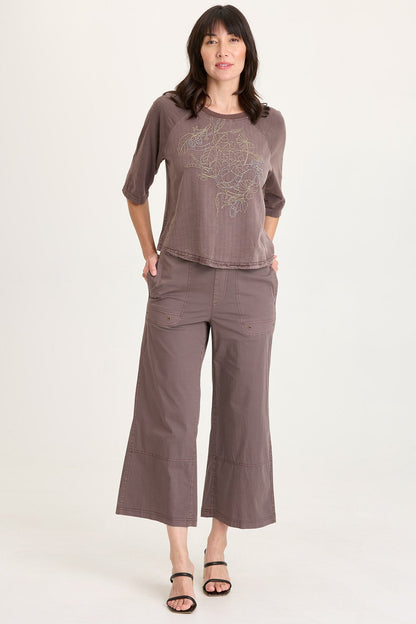 Artus Poplin Smocked Waist Crop
