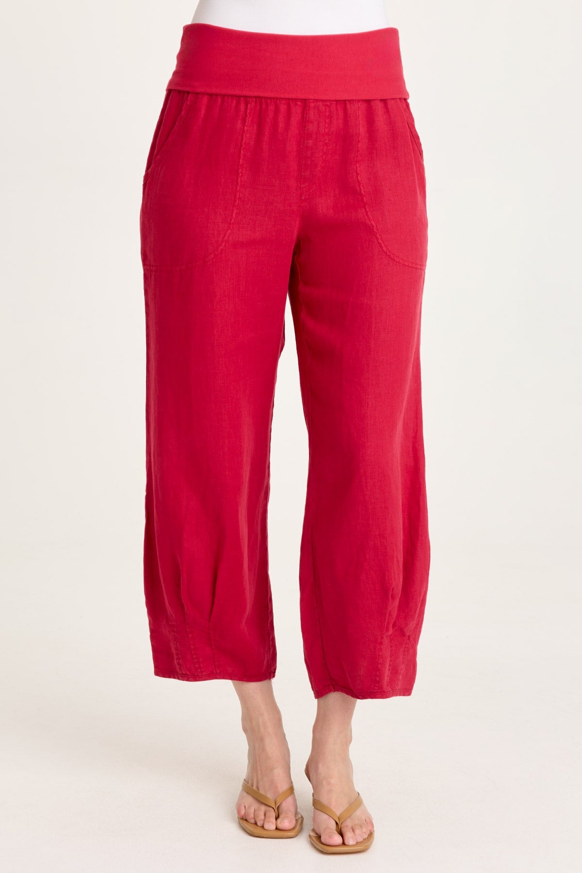 Vasco Linen Barrel Leg Crop