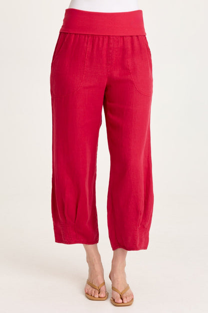 Vasco Linen Barrel Leg Crop
