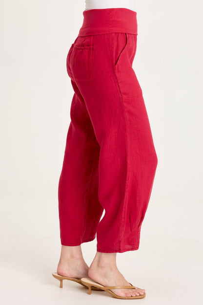 Vasco Linen Barrel Leg Crop