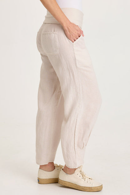 Vasco Linen Barrel Leg Crop