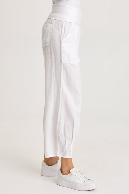Vasco Linen Barrel Leg Crop