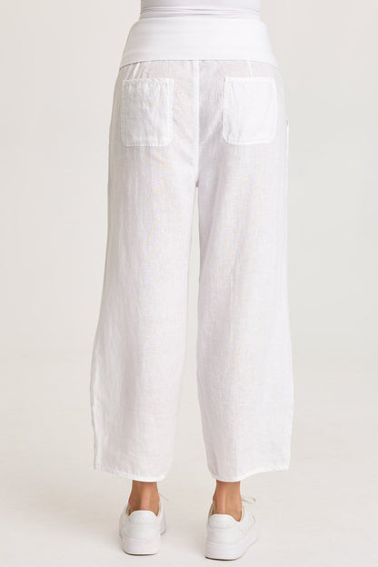 Vasco Linen Barrel Leg Crop