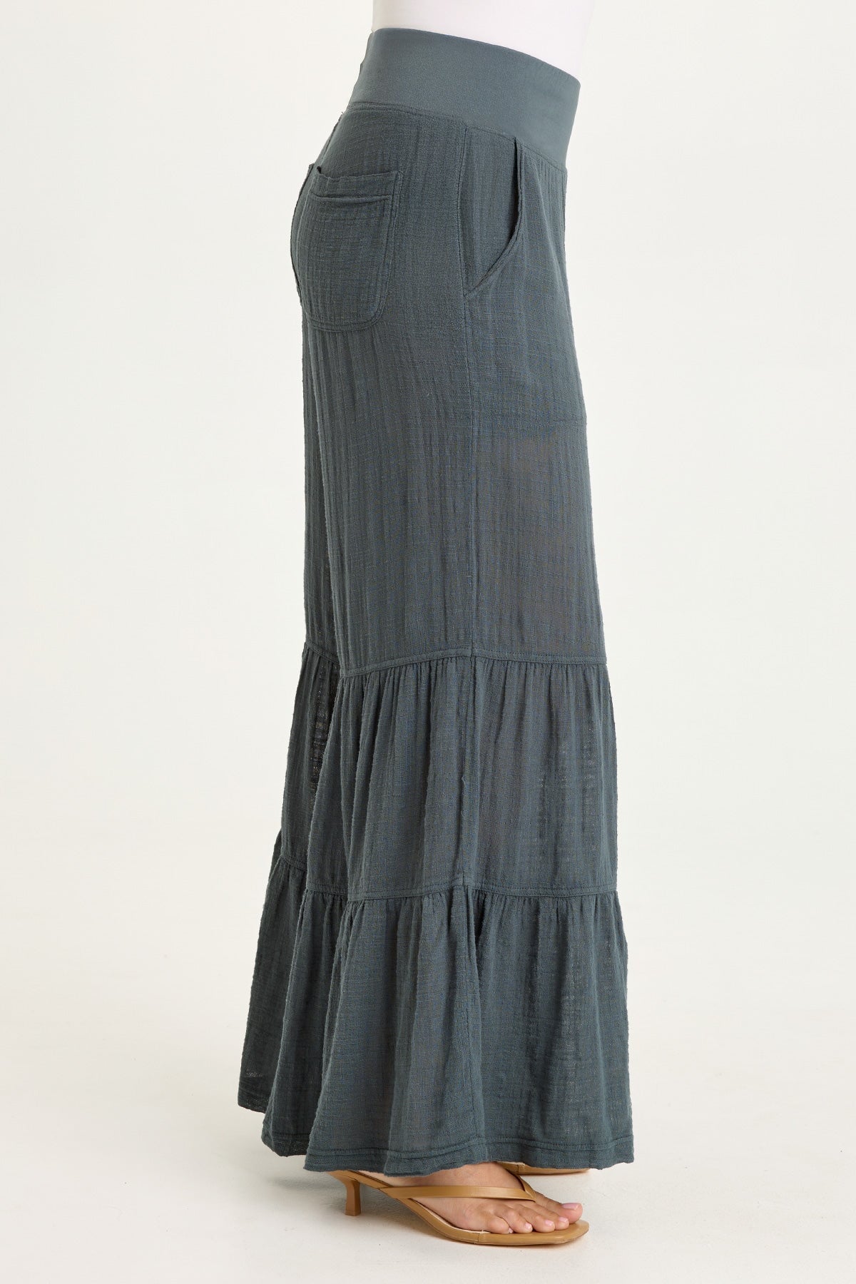 Lando Gauze Tiered-Bottom Pant
