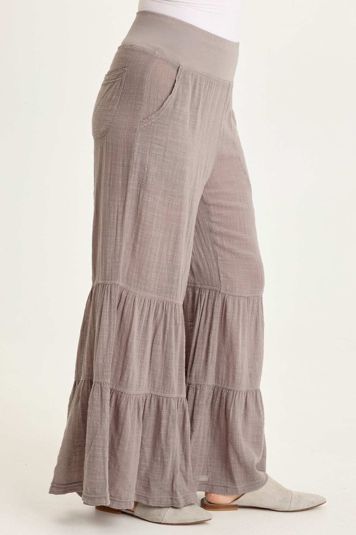 Lando Gauze Tiered-Bottom Pant