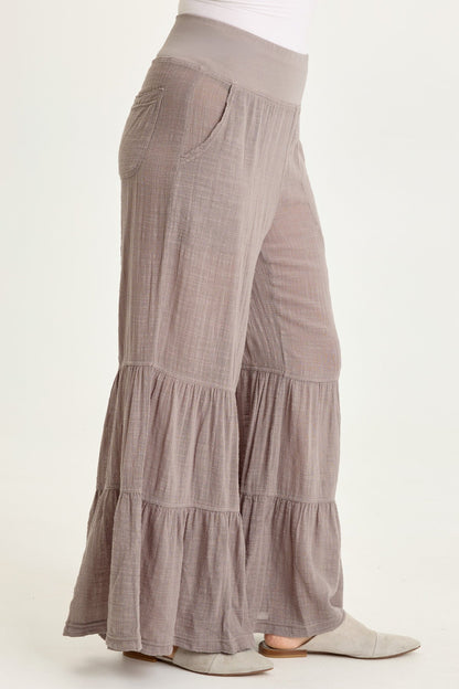 Lando Gauze Tiered-Bottom Pant