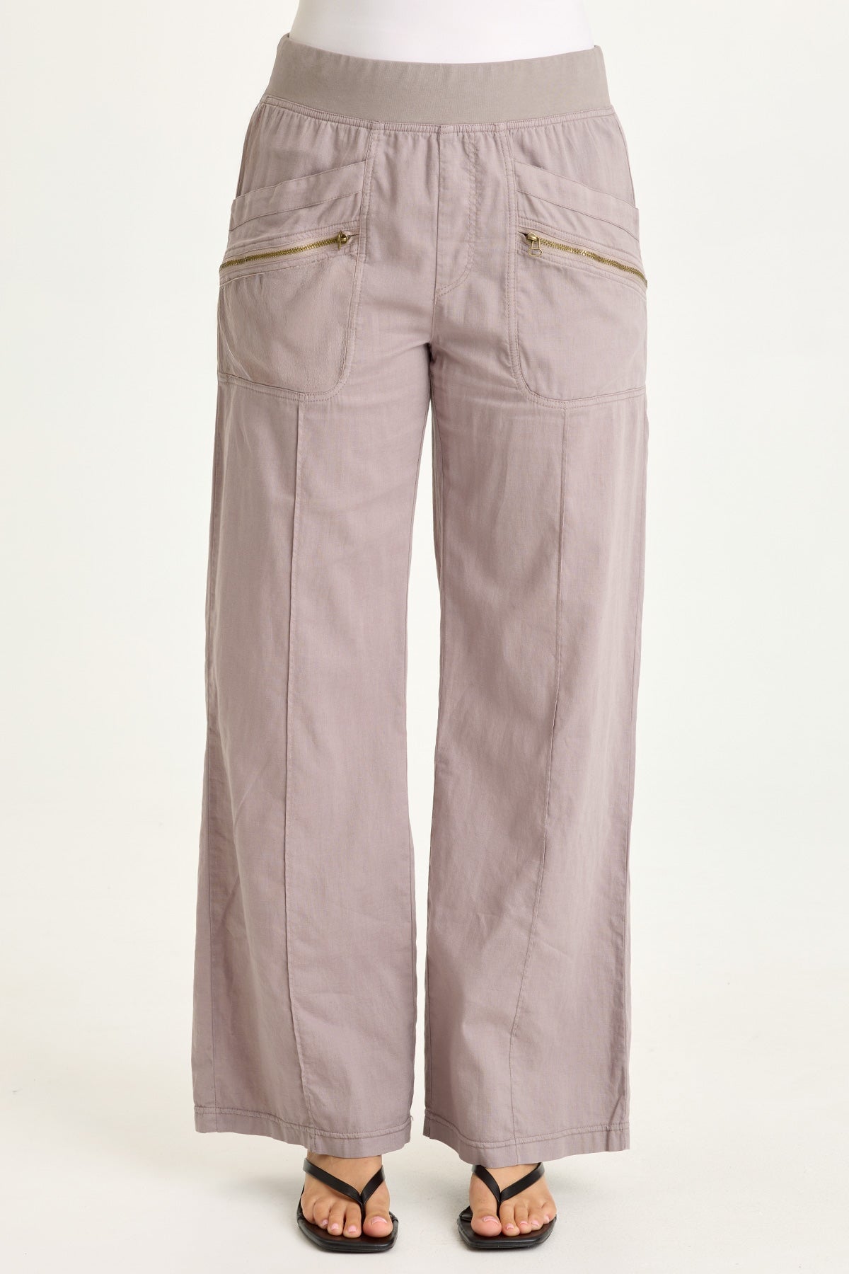 Torryn Linen Zipper Pockets Pants