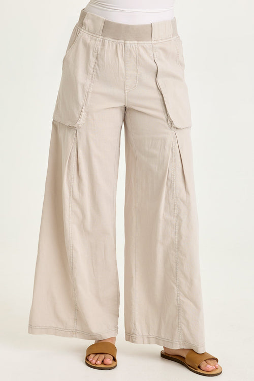 Charli Linen Inverted Box Pleat Pants