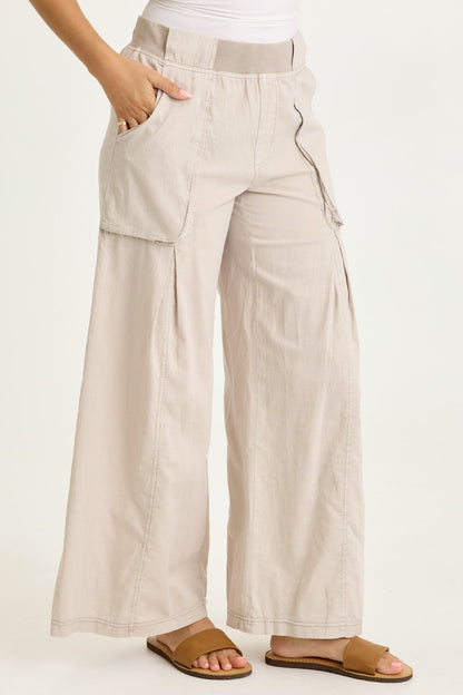 Charli Linen Inverted Box Pleat Pants