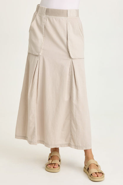 Emerie Linen Inverted Box Pleat Skirt