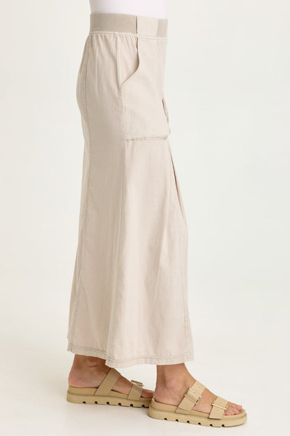 Emerie Linen Inverted Box Pleat Skirt