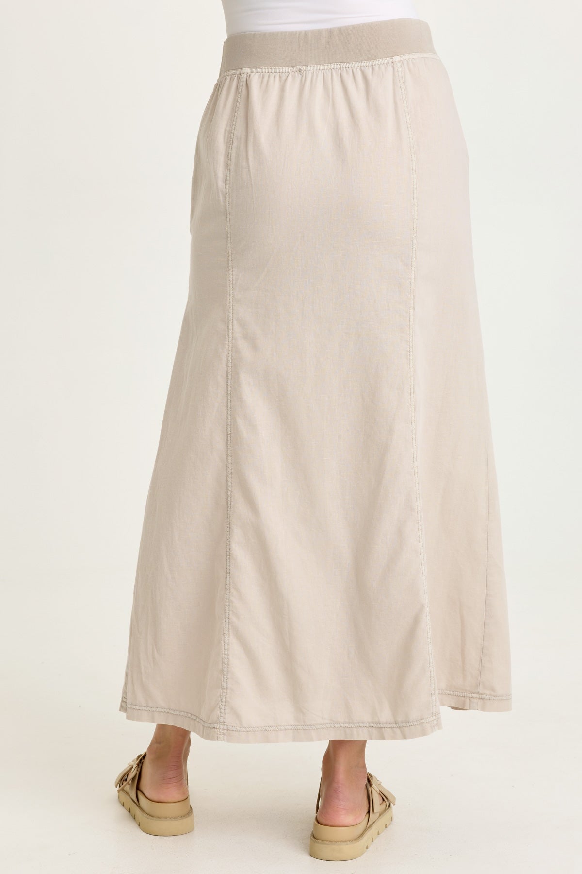 Emerie Linen Inverted Box Pleat Skirt