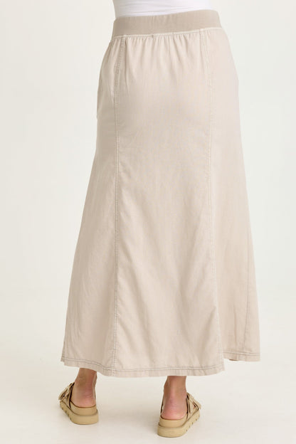 Emerie Linen Inverted Box Pleat Skirt