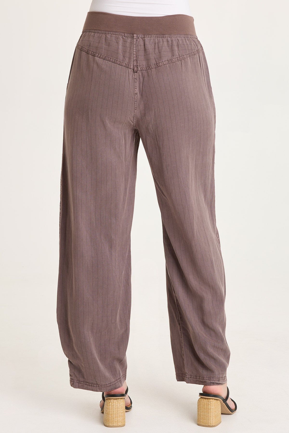 Carell Embroidered Pinstripe Pleated Leg Pant