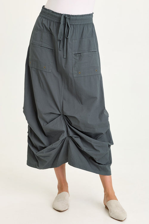 Hedvig Poplin Pleated Hem Skirt