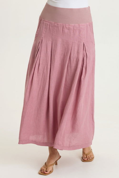 Aderyn Linen Pleated Skirt