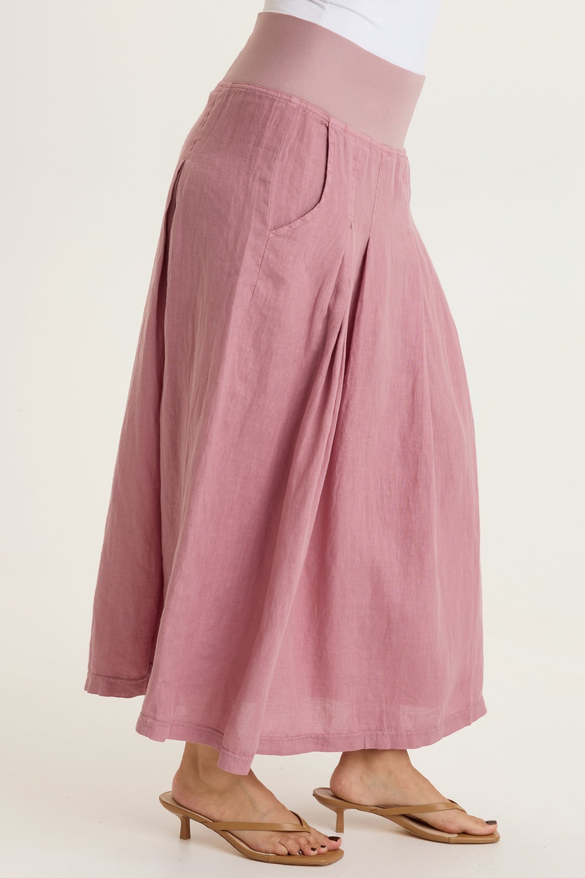 Aderyn Linen Pleated Skirt