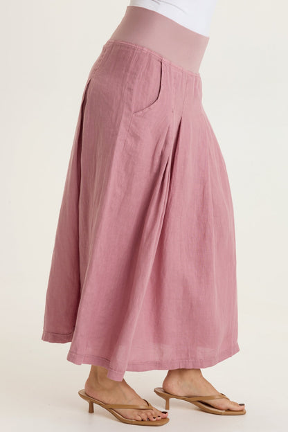 Aderyn Linen Pleated Skirt