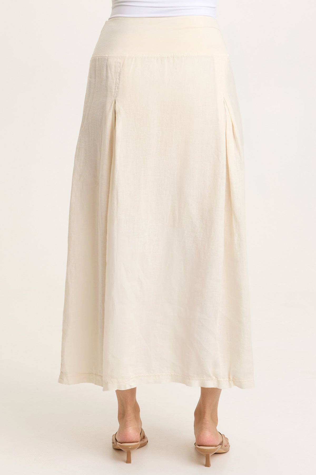 Aderyn Linen Pleated Skirt