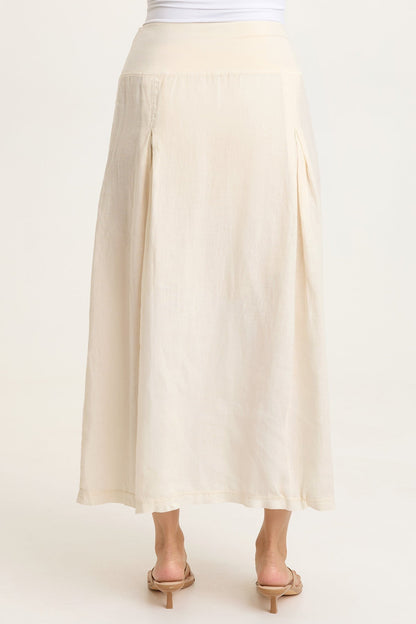 Aderyn Linen Pleated Skirt