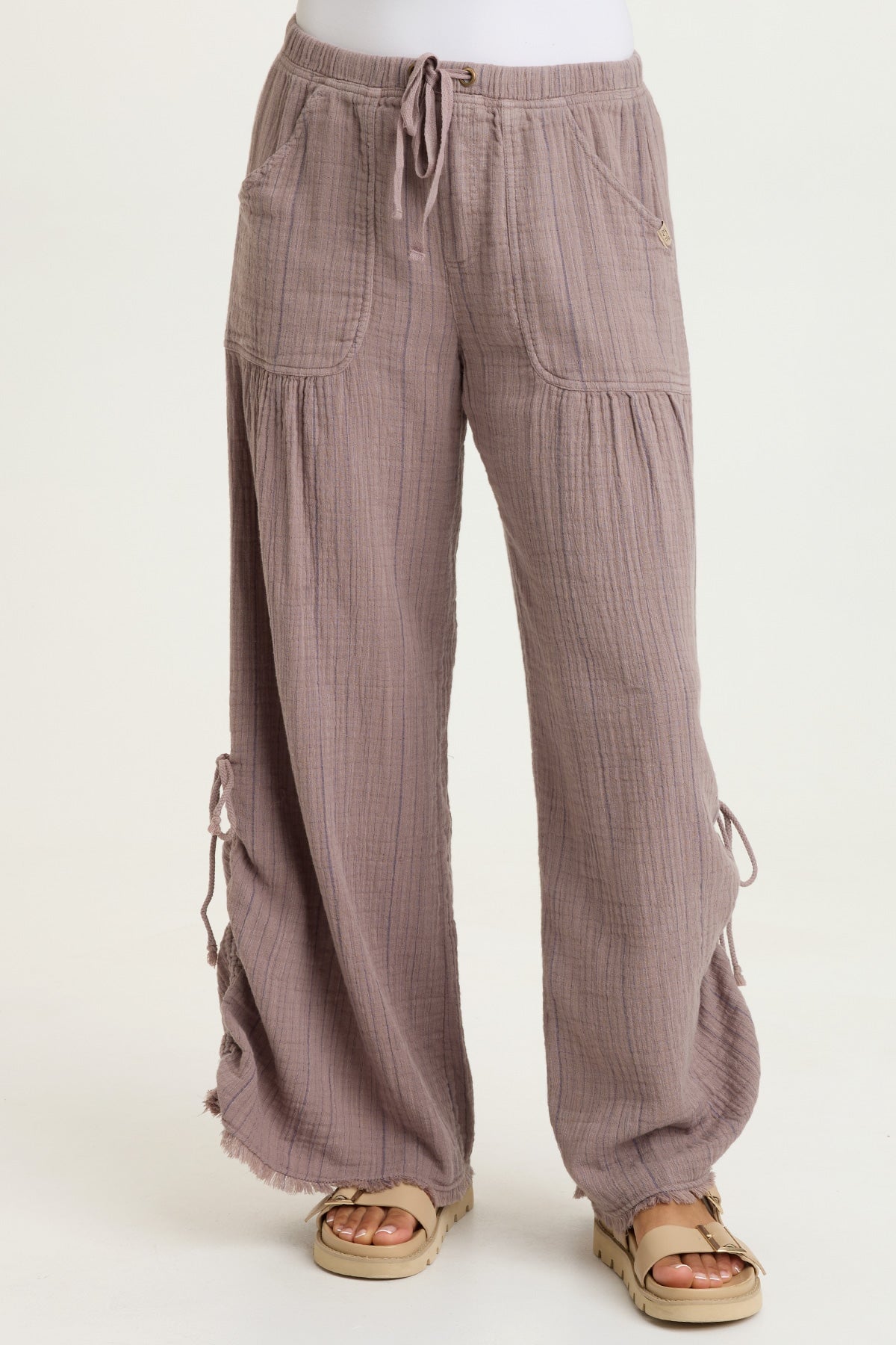 Muriel Stripe Gauze Wide-Leg Pant