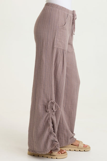 Muriel Stripe Gauze Wide-Leg Pant