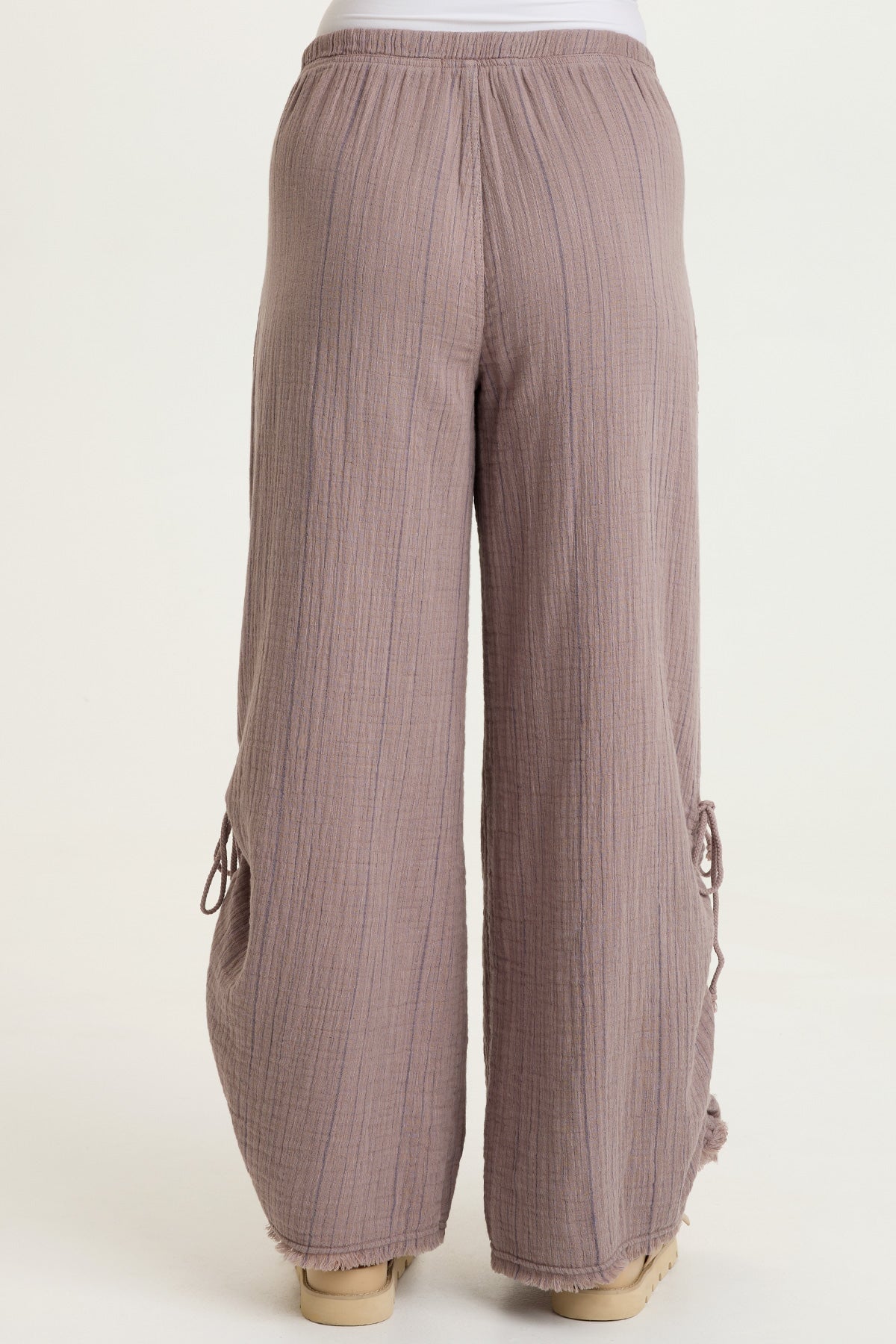 Muriel Stripe Gauze Wide-Leg Pant