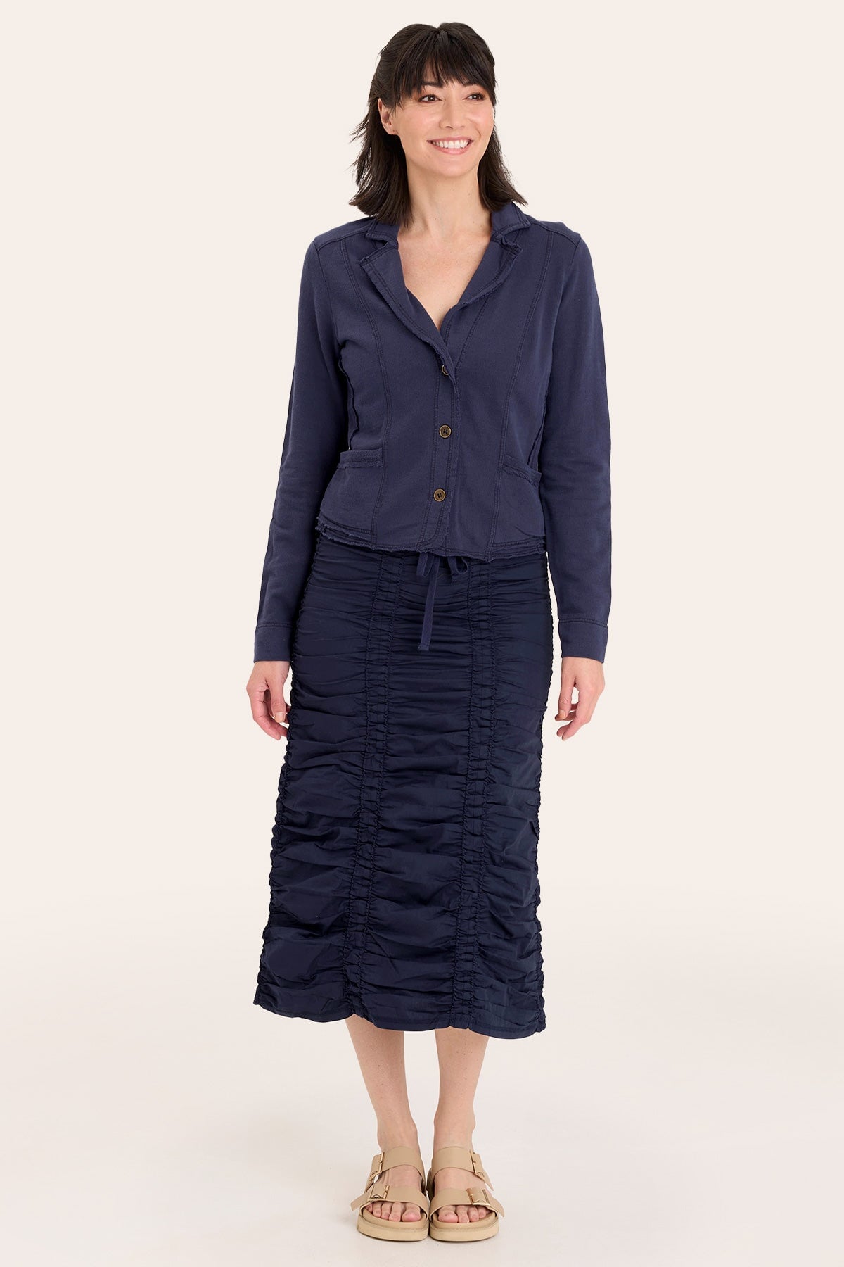Double Shirred Panel Skirt