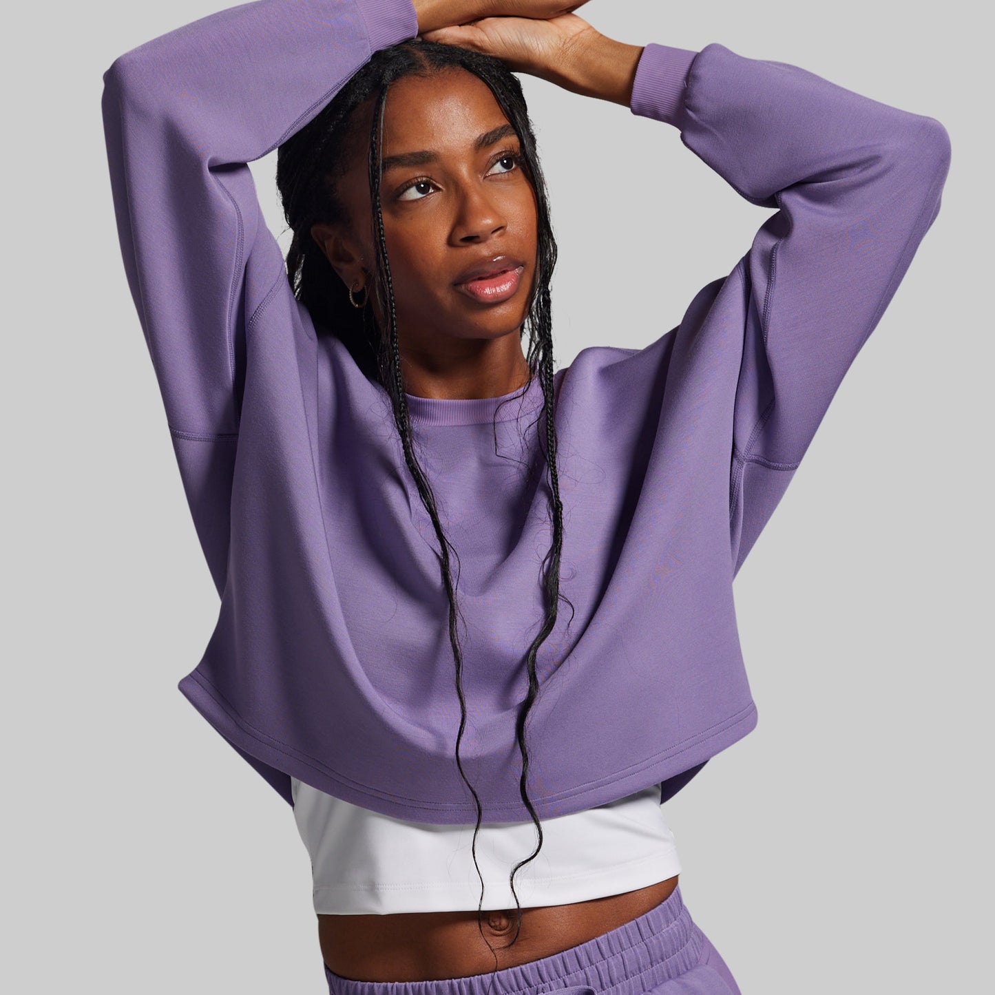 Lounge Lux Cropped Pullover (Soft Grape)