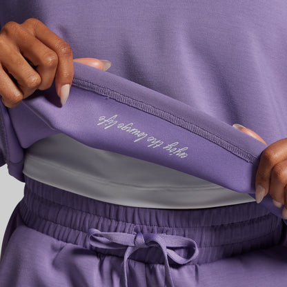 Lounge Lux Cropped Pullover (Soft Grape)