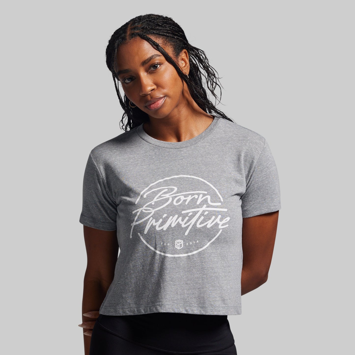 BP Retro Crop Tee (Heather Grey)