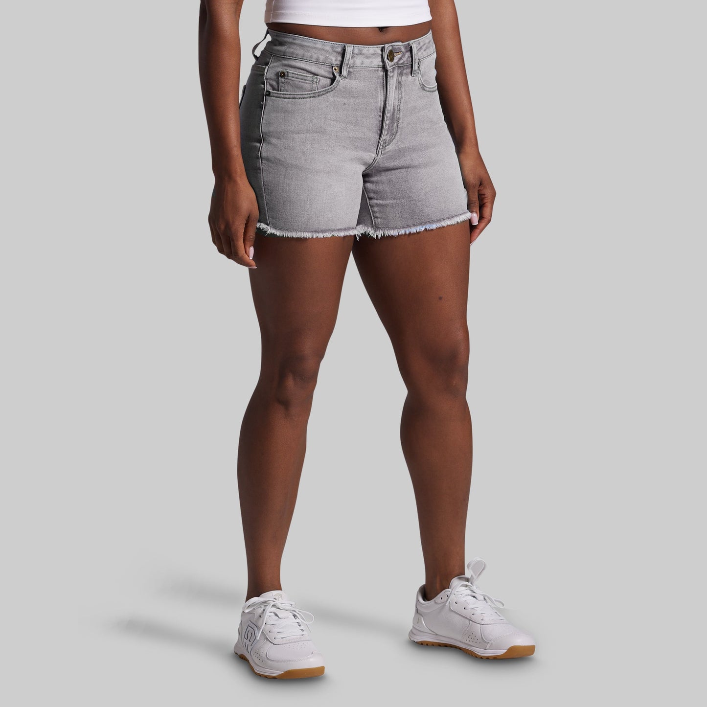 FLEX Stretchy Jean Short (Light Grey Wash)