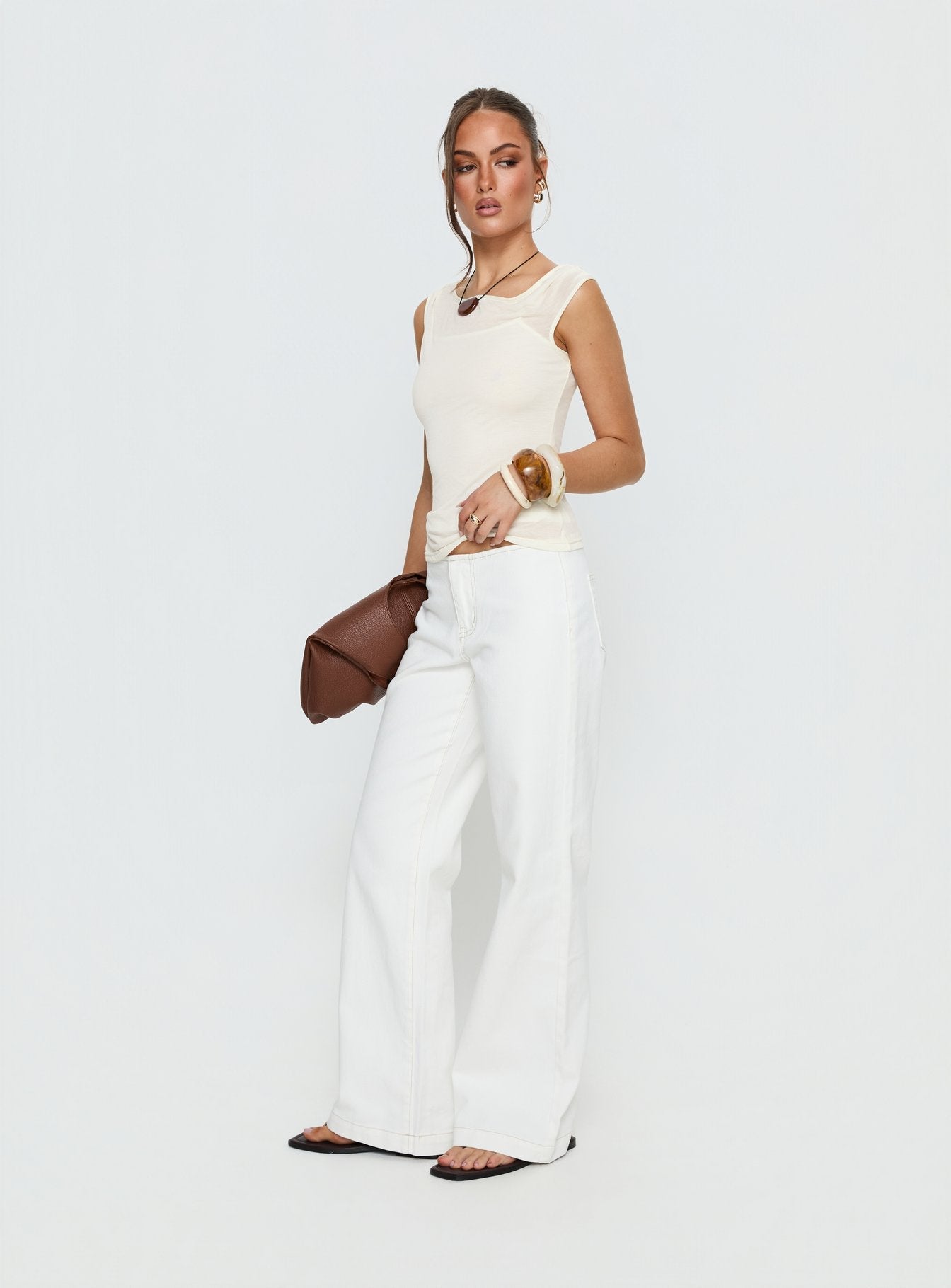 Skaia Layered Sheer Top Cream