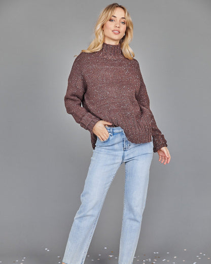 Chesterfield Jumper - Chocolate | Women's Heavyweight Turtleneck Jumper