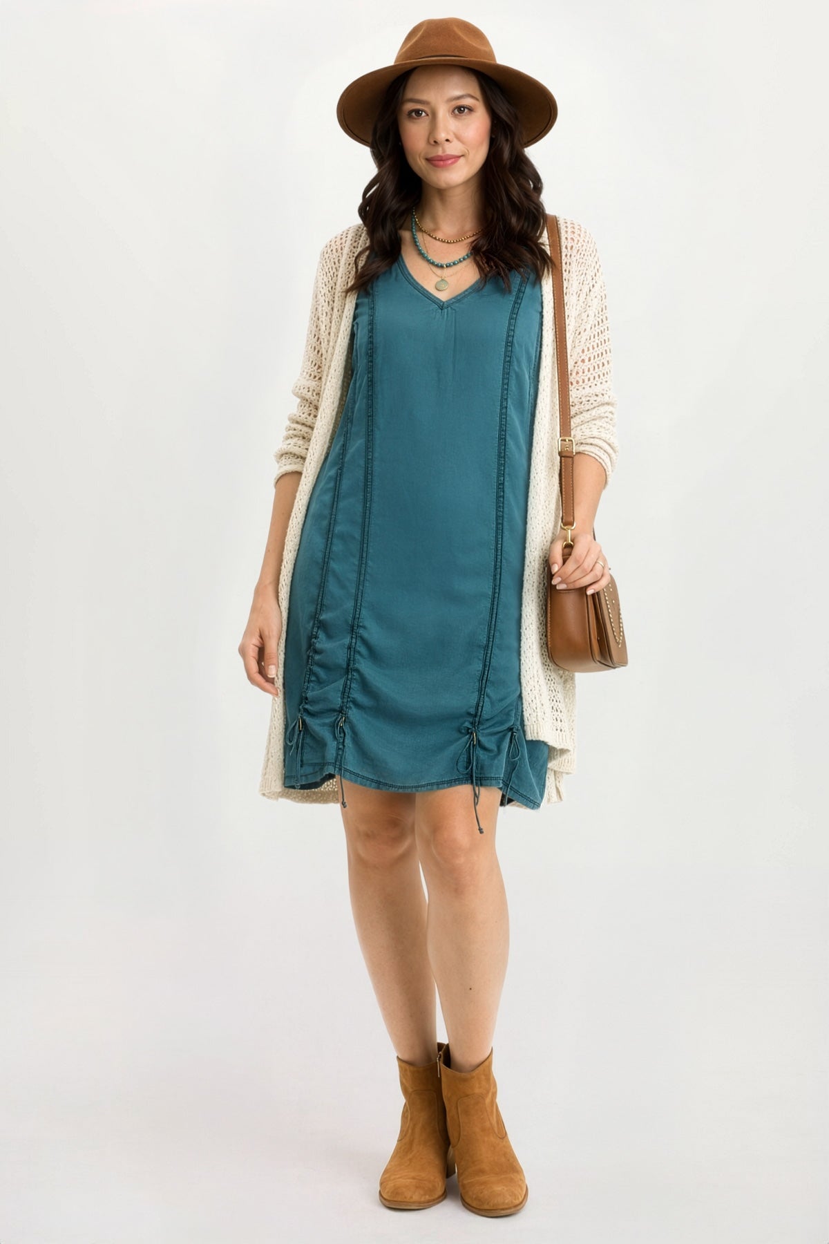 Karima Twill Corded Cinch Tank Dress