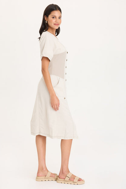 Addair Button-Up Short Sleeve Twill Dress