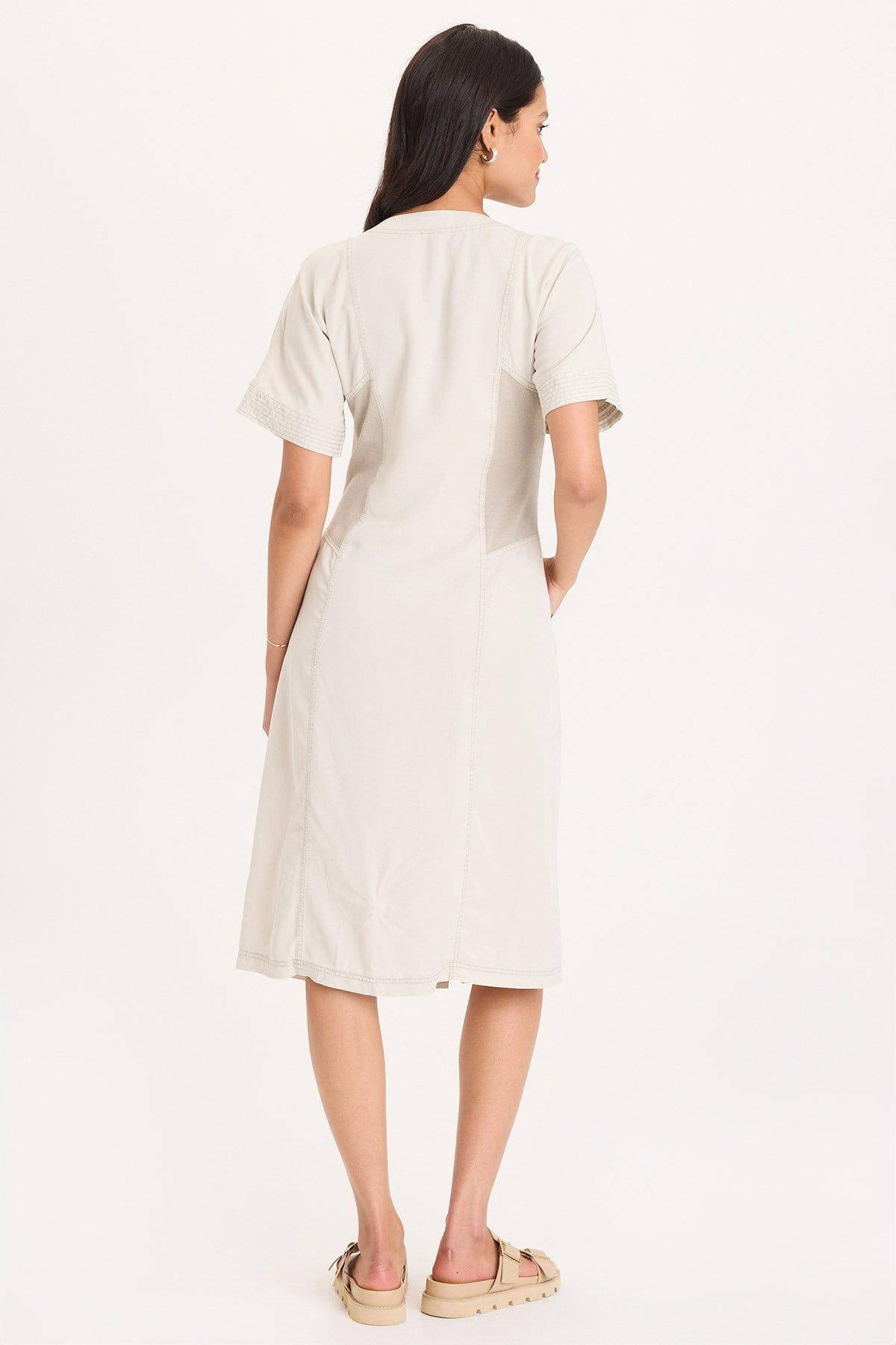 Addair Button-Up Short Sleeve Twill Dress