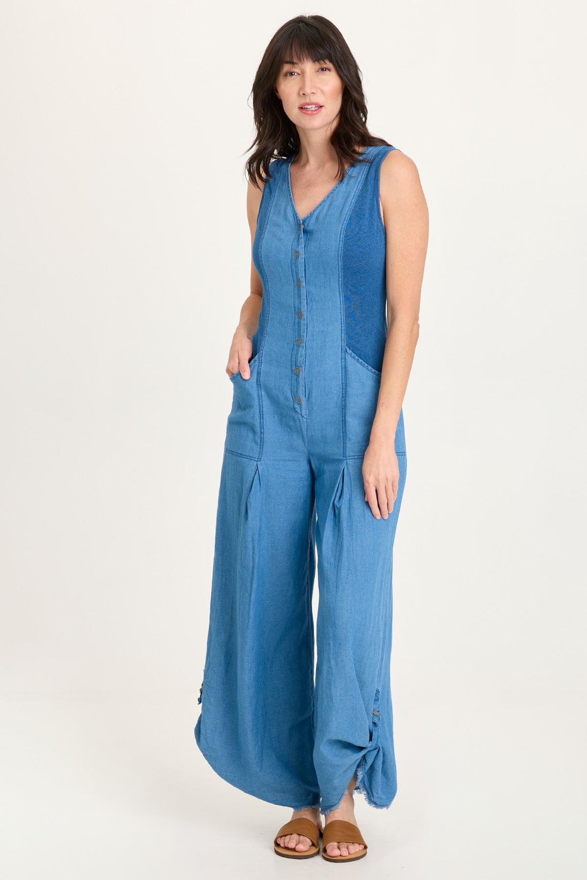 Aisling Indigo Snap-Up Jumpsuit